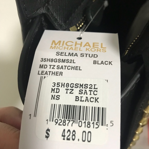 Michael Kors Selma Studs Satchel Black - Picture 6 of 6